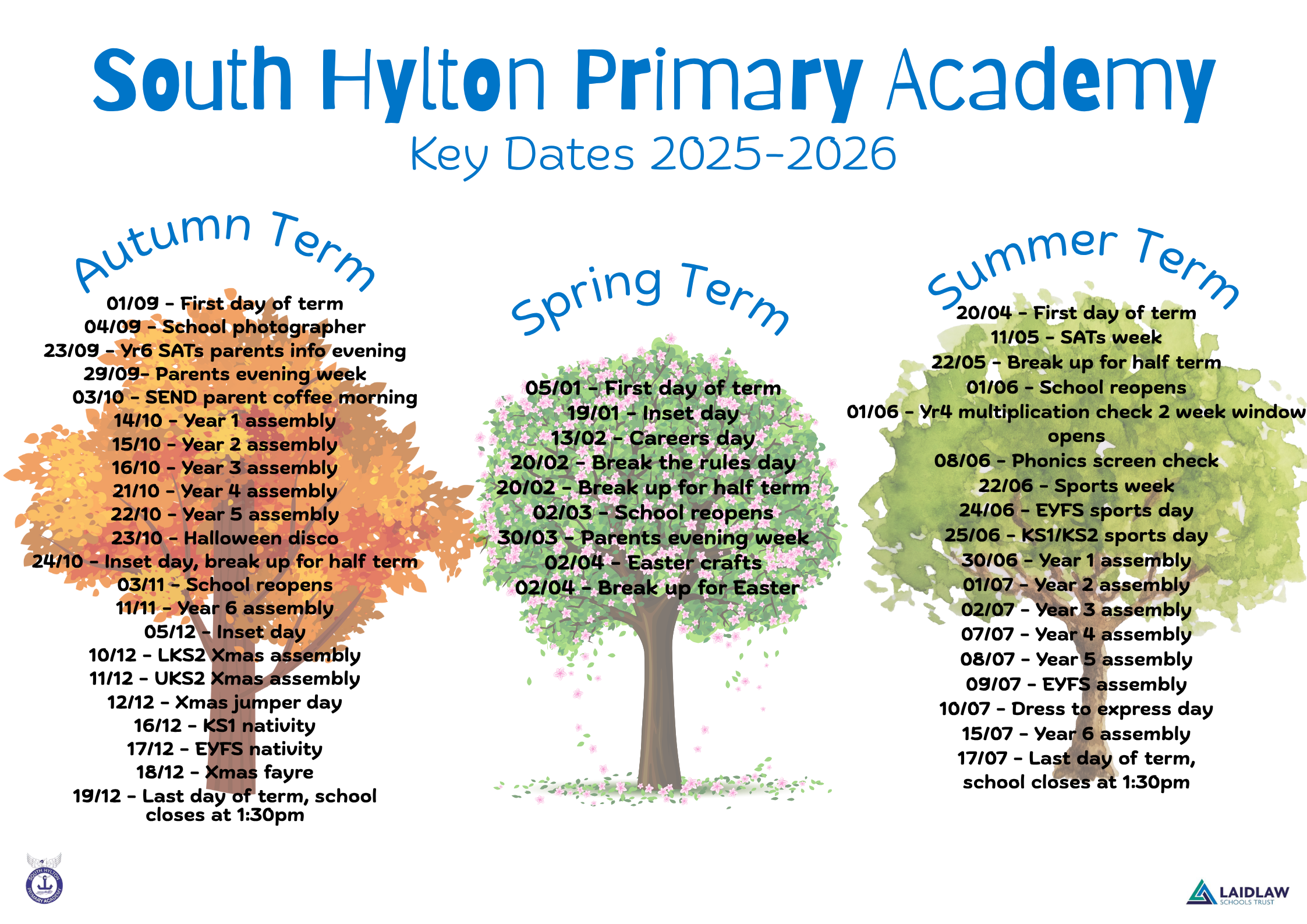 SHPA Key Dates 25 26